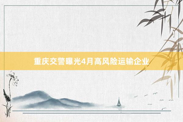 重庆交警曝光4月高风险运输企业
