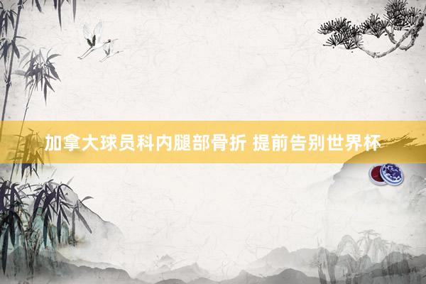 加拿大球员科内腿部骨折 提前告别世界杯