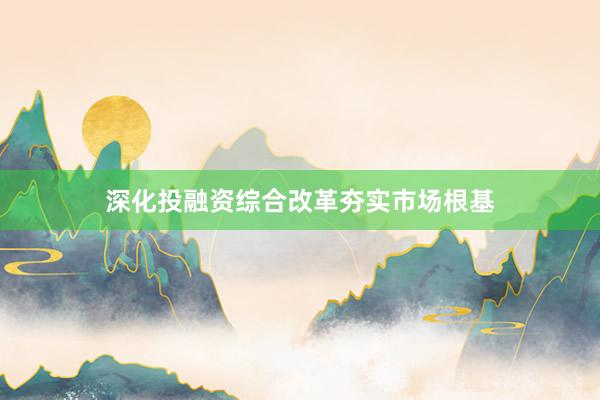 深化投融资综合改革夯实市场根基
