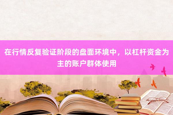 在行情反复验证阶段的盘面环境中，以杠杆资金为主的账户群体使用