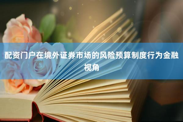 配资门户在境外证券市场的风险预算制度行为金融视角