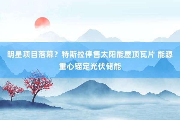明星项目落幕？特斯拉停售太阳能屋顶瓦片 能源重心锚定光伏储能