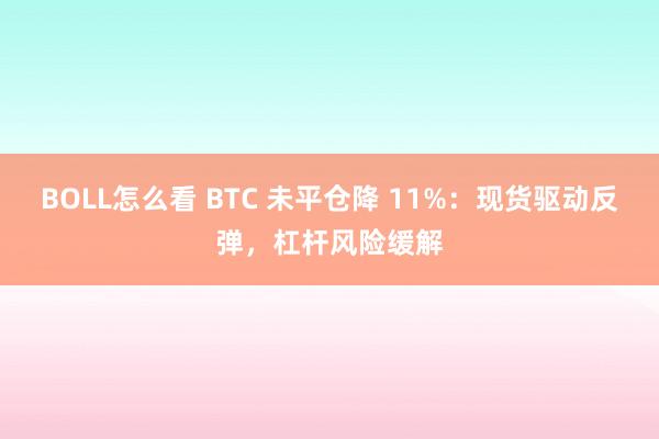 BOLL怎么看 BTC 未平仓降 11%：现货驱动反弹，杠杆风险缓解